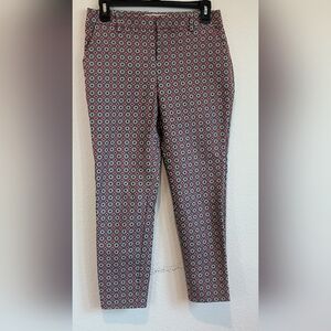 Red and Black Dress Pants with Bold Pattern